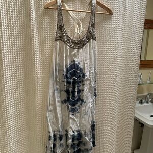 Chelsea & Violet Tie Dye Babydoll Beaded Dress Medium